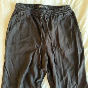 ZARA Black Drawstring Jogger Sweatpants